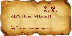 Künstler Nikolett névjegykártya